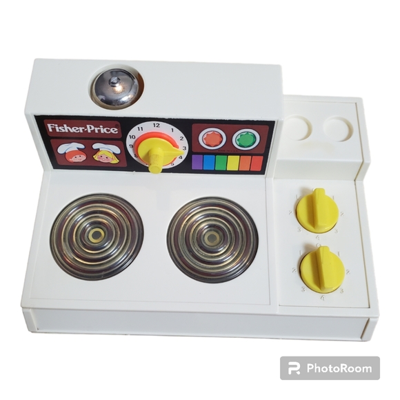 Vintage 1978 Fisher Price Stove Top Toy Range Glow Magic Burners #919 Made USA - Picture 2 of 15